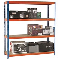 VFM Orange/Zinc Heavy Duty Painted Shelving Unit