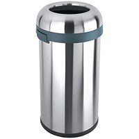 Open Top Bullet Bin, 60 Litre, Silver