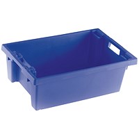 Solid Slide Stack/Nesting Container 600X400X200mm Blue 382960