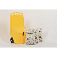 Mobile Salt and Grit Bin Kit with 75kg White De-icing Salt, 75 Litre, Yellow