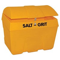 Slingsby Heavy Duty Salt and Grit Bin without Hopper Feed with Hasp, 400 Litre, Yellow