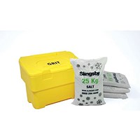 Salt and Grit Bin Supplied with 100kg White Salt, 115 Litre, Yellow