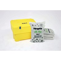 Salt and Grit Bin with Optional Locking with 100kg White Salt, 115 Litre, Yellow