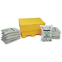 Rota-moulded Stackable Salt and Grit Bin with 275kg White Salt, 285 Litre, Yellow