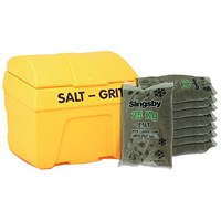 Winter Maintenance Basic Kit with 200kg of Brown Salt, 200 Litre, Yellow