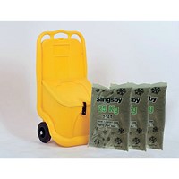 Mobile Salt and Grit Bin Kit with 75kg Brown De-icing Salt, 75 Litre, Yellow