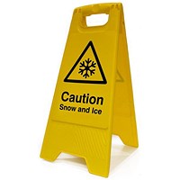 Winter Hazard Snow and Ice A-Board Sign, Yellow