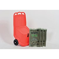 Mobile Salt and Grit Bin Kit with 75kg Brown De-icing Salt, 75 Litre, Red