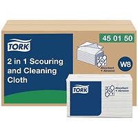 Tork 2 in 1 Scouring and Cleaning Cloth, White, Pack of 360 Tork 2 in 1 Scouring and Cleaning Cloth, White, Pack of 360
