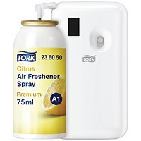 Tork A1 Air Freshener Spray Dispenser Refills, Cirtus, 75ml, Pack of 12 - Get Tork A1 Air Freshener Spray Dispenser Free