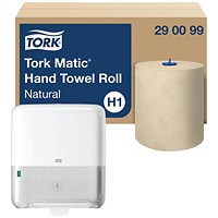 Tork H1 Matic 2-Ply Paper Hand Towel Roll, 150m, Brown, Pack of 6 - Gret Free Dispenser