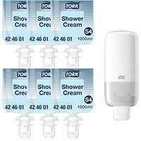 Tork S4 Shower Cream, 1 Litre, Pack of 6 - Get Free Dispenser