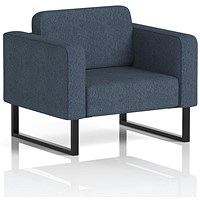 Brixworth Armchair, With Black Legs, In Rivet Fabric, Crucible