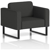 Brixworth Armchair, With Black Legs, In Synergy Fabric, Mix