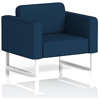 Brixworth Armchair, With White Legs, In X2 Fabric, Calculus