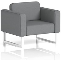 Brixworth Armchair, With White Legs, In Synergy Fabric, Partner