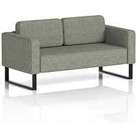 Brixworth 2 Seater Sofa, With Black Legs, In Rivet Fabric, Vitreous