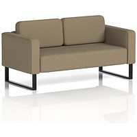 Brixworth 2 Seater Sofa, With Black Legs, In Main Line Flax Fabric, Bank