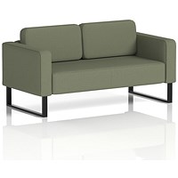 Brixworth 2 Seater Sofa, With Black Legs, In Main Line Flax Fabric, Monument