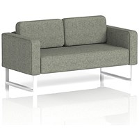 Brixworth 2 Seater Sofa, With White Legs, In Rivet Fabric, Vitreous