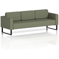 Brixworth 3 Seater Sofa, With Black Legs, In Main Line Flax Fabric, Monument