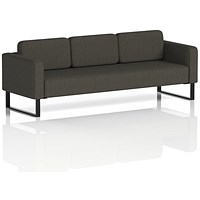 Brixworth 3 Seater Sofa, With Black Legs, In Main Line Flax Fabric, Temple