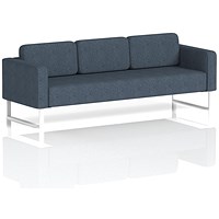 Brixworth 3 Seater Sofa, With White Legs, In Rivet Fabric, Crucible