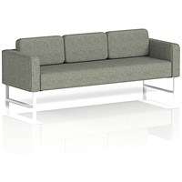 Brixworth 3 Seater Sofa, With White Legs, In Rivet Fabric, Vitreous