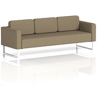 Brixworth 3 Seater Sofa, With White Legs, In Main Line Flax Fabric, Bank