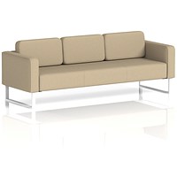 Brixworth 3 Seater Sofa, With White Legs, In Main Line Flax Fabric, Upminster