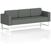 Brixworth 3 Seater Sofa, With White Legs, In Sumi Fabric, Kobe