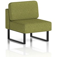 Brixworth Modular Seating Central Unit, With Black Legs, In Rivet Fabric, Olive