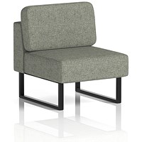 Brixworth Modular Seating Central Unit, With Black Legs, In Rivet Fabric, Vitreous