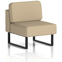 Brixworth Modular Seating Central Unit, With Black Legs, In Main Line Flax Fabric, Upminster