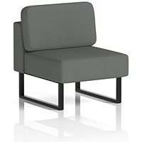 Brixworth Modular Seating Central Unit, With Black Legs, In Sumi Fabric, Kobe