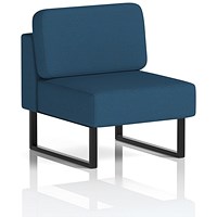 Brixworth Modular Seating Central Unit, With Black Legs, In Sumi Fabric, Uto