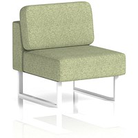 Brixworth Modular Seating Central Unit, With White Legs, In Rivet Fabric, Burnish