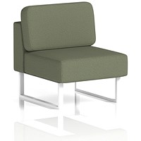 Brixworth Modular Seating Central Unit, With White Legs, In Main Line Flax Fabric, Monument