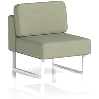 Brixworth Modular Seating Central Unit, With White Legs, In Main Line Flax Fabric, Newbury