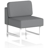 Brixworth Modular Seating Central Unit, With White Legs, In Synergy Fabric, Partner