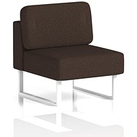 Brixworth Modular Seating Central Unit, With White Legs, In Synergy Fabric, Wed