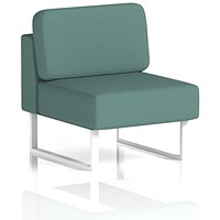 Brixworth Modular Seating Central Unit, With White Legs, In Sumi Fabric, Handa