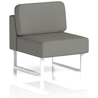 Brixworth Modular Seating Central Unit, With White Legs, In Yoredale Fabric, Hardraw