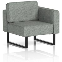 Brixworth Modular Seating Left Unit, With Black Legs, In Rivet Fabric, Prime