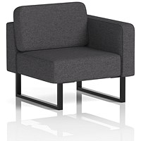 Brixworth Modular Seating Left Unit, With Black Legs, In X2 Fabric, Arithmetic