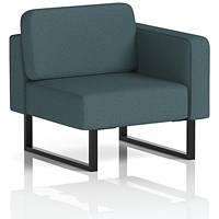 Brixworth Modular Seating Left Unit, With Black Legs, In X2 Fabric, Polygon