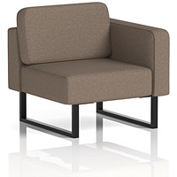 Brixworth Modular Seating Left Unit, With Black Legs, In X2 Fabric, Theory