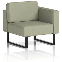 Brixworth Modular Seating Left Unit, With Black Legs, In Main Line Flax Fabric, Newbury