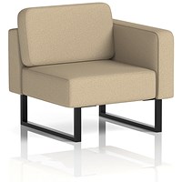 Brixworth Modular Seating Left Unit, With Black Legs, In Main Line Flax Fabric, Upminster