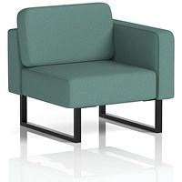 Brixworth Modular Seating Left Unit, With Black Legs, In Sumi Fabric, Handa